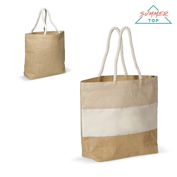 Beach bag jute/juco/canvas