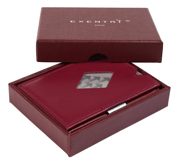 Exentri Red Leather Wallet (RFID BLOCK)