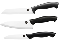 Sett med 3 keramiske kokkekniver